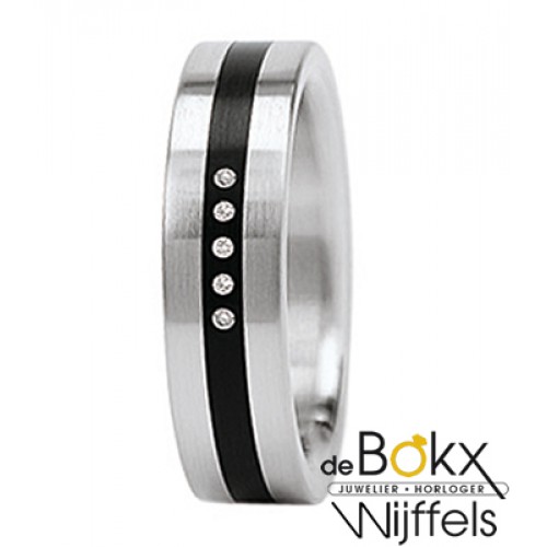 Ring Xeto staal met diamant - 50846 Ring Xeto staal met diamant - 50846