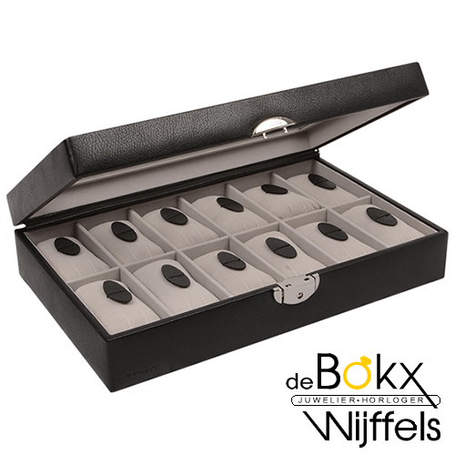 horloge box 12st kunstleer met venster - 54633 horloge box 12st kunstleer met venster - 54633