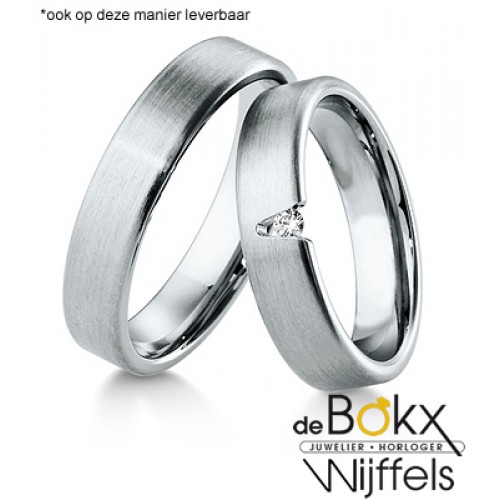 Fantastische Breuning geel gouden trouwringen met diamant - 55412 Fantastische Breuning geel gouden trouwringen met diamant - 55412