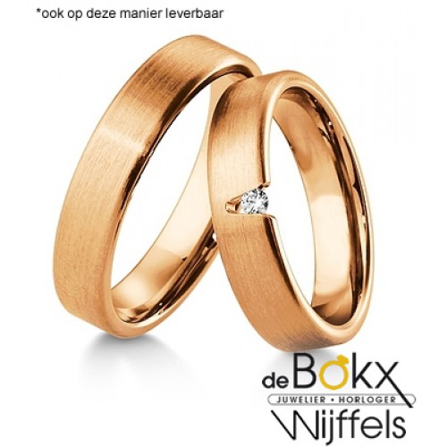 Fantastische Breuning geel gouden trouwringen met diamant - 55412 Fantastische Breuning geel gouden trouwringen met diamant - 55412