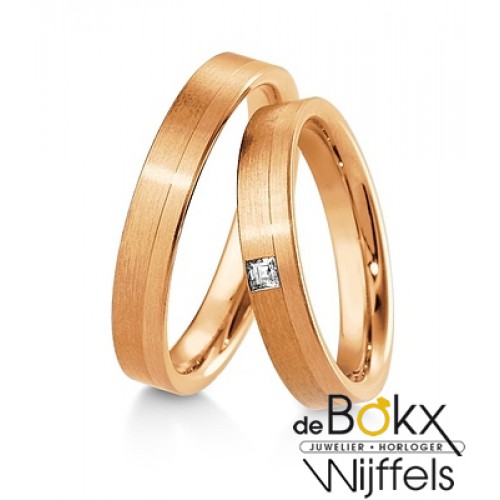 diamanten trouwringen roze goud - 56918 diamanten trouwringen roze goud - 56918