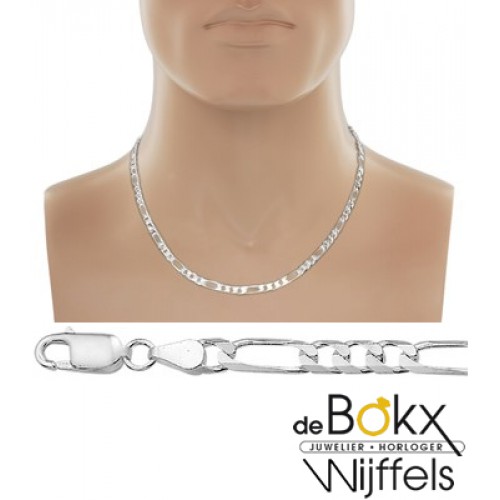 50cm ketting met figaro schakel in zilver - 54473 50cm ketting met figaro schakel in zilver - 54473