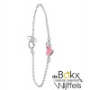 Kinder bedelarmband zilver met roze hartje - 51140 Kinder bedelarmband zilver met roze hartje - 51140