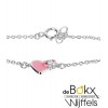 Kinder bedelarmband zilver met roze hartje - 51140 Kinder bedelarmband zilver met roze hartje - 51140
