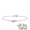 Kinder bedelarmband zilver met roze hartje - 51140 Kinder bedelarmband zilver met roze hartje - 51140