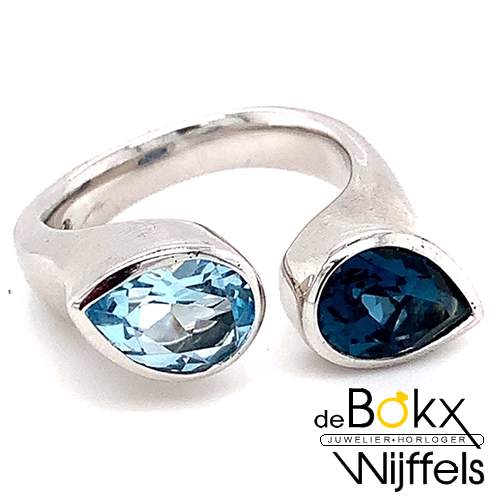 Blauwe topaas ring van Bastian inverun in maat 56 - 54360 Blauwe topaas ring van Bastian inverun in maat 56 - 54360