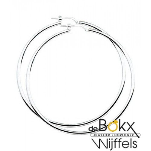 oorbellen zilver (grote ringen) 60mm - 56559 oorbellen zilver (grote ringen) 60mm - 56559