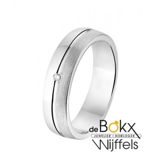 trouwring zilver met diamant - 55459 trouwring zilver met diamant - 55459
