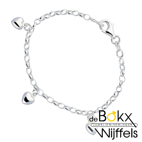 Kinderarmband met hartjes zilver gerhodineerd - 53488 Kinderarmband met hartjes zilver gerhodineerd - 53488