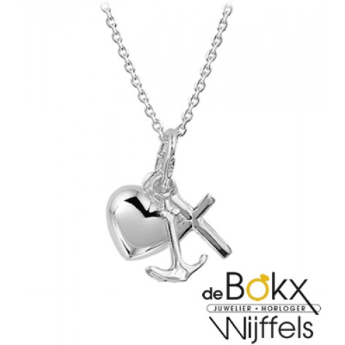 ketting met hanger hartje, kruisje en anker (hoop, geloof en liefde) - 53546 ketting met hanger hartje, kruisje en anker (hoop, geloof en liefde) - 53546