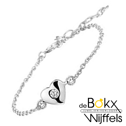 kinder armband zilver met hartje en zirkonia 13+3cm - 53685 kinder armband zilver met hartje en zirkonia 13+3cm - 53685