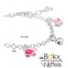 bedelarmband in zilver met hartjes en roze bedels - 55267 bedelarmband in zilver met hartjes en roze bedels - 55267