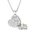 Hartjes ketting met zirkonia in het zilver - 53591 Hartjes ketting met zirkonia in het zilver - 53591
