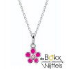 ketting met roze bloem zilver 36 - 40cm - 54784 ketting met roze bloem zilver 36 - 40cm - 54784