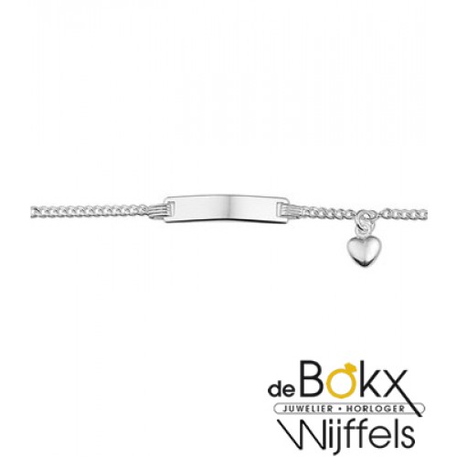 Kinder graveerarmband met hangend hartje 11 - 13 cm - 55910 Kinder graveerarmband met hangend hartje 11 - 13 cm - 55910