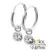 Creool zilver met hangend zirkonia steentje - 55934 Creool zilver met hangend zirkonia steentje - 55934