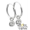 Creool zilver met hangend zirkonia steentje - 55934 Creool zilver met hangend zirkonia steentje - 55934