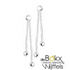 Oorknop hangend met balletjes zilver - 55937 Oorknop hangend met balletjes zilver - 55937