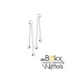 Oorknop hangend met balletjes zilver - 55937 Oorknop hangend met balletjes zilver - 55937