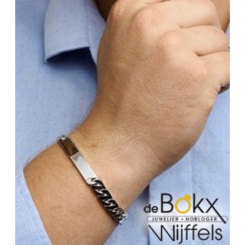 Graveerarmband gourmet 21cm plaat 8mm zilver - 57022 Graveerarmband gourmet 21cm plaat 8mm zilver - 57022