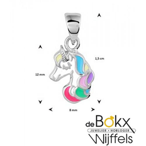 unicorn met ketting zilver emaille - 57344 unicorn met ketting zilver emaille - 57344