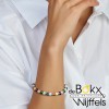 Kralen armband met diverse kleurstenen en zilver18+2.5cm - 57909 Kralen armband met diverse kleurstenen en zilver18+2.5cm - 57909