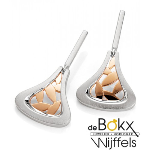 Breuning oorknoppen hangend met rozé accent - 54409 Breuning oorknoppen hangend met rozé accent - 54409