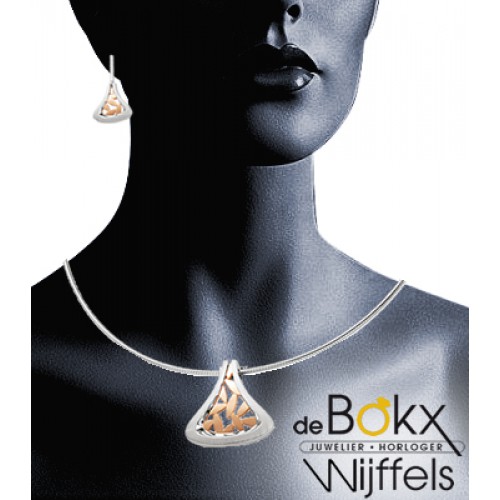 Breuning oorknoppen hangend met rozé accent - 54409 Breuning oorknoppen hangend met rozé accent - 54409