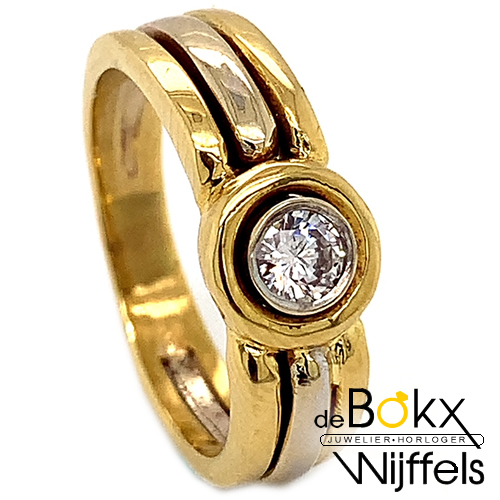 18 karaat gouden ring met zirkonia steen maat 59 - 51452 18 karaat gouden ring met zirkonia steen maat 59 - 51452