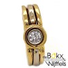 18 karaat gouden ring met zirkonia steen maat 59 - 51452 18 karaat gouden ring met zirkonia steen maat 59 - 51452