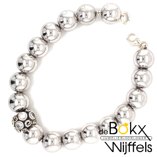 Bijzondere zilveren kralen armband 19,5cm - 50775 Bijzondere zilveren kralen armband 19,5cm - 50775