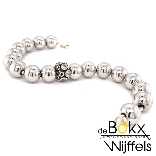 Bijzondere zilveren kralen armband 19,5cm - 50775 Bijzondere zilveren kralen armband 19,5cm - 50775