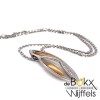 Hanger wit en roze goud met diamant - 52907 Hanger wit en roze goud met diamant - 52907