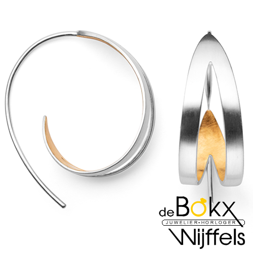 Oorbellen zilver met goud bastian inverun gerhodineerd - 58082 Oorbellen zilver met goud bastian inverun gerhodineerd - 58082