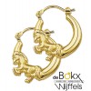 Gouden oorbel met paard - 52943 Gouden oorbel met paard - 52943