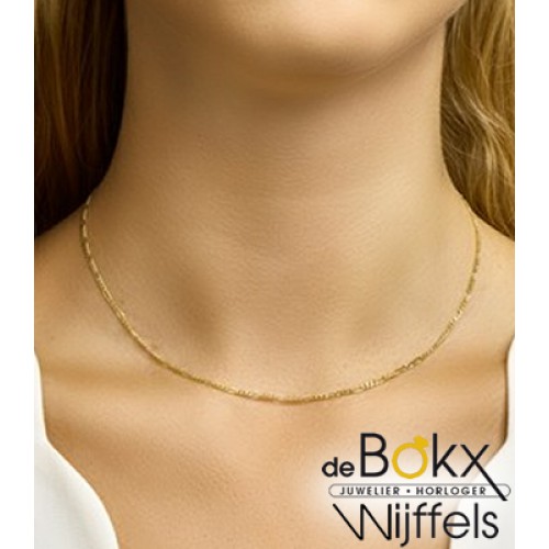figaro gouden ketting 1.8mm 42cm - 53958 figaro gouden ketting 1.8mm 42cm - 53958