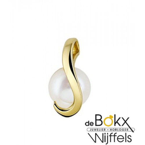 Zoetwaterparel hanger met geelgoud. - 56126 Zoetwaterparel hanger met geelgoud. - 56126