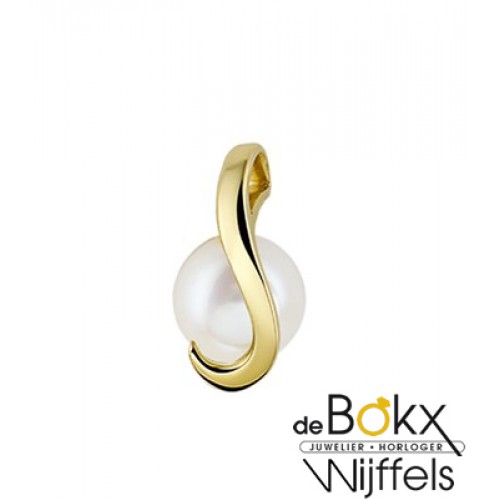 Zoetwaterparel hanger met geelgoud. - 56126 Zoetwaterparel hanger met geelgoud. - 56126