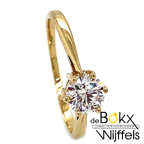 Damesringen geelgoud met zirkonia maat 59 - 54846 Damesringen geelgoud met zirkonia maat 59 - 54846