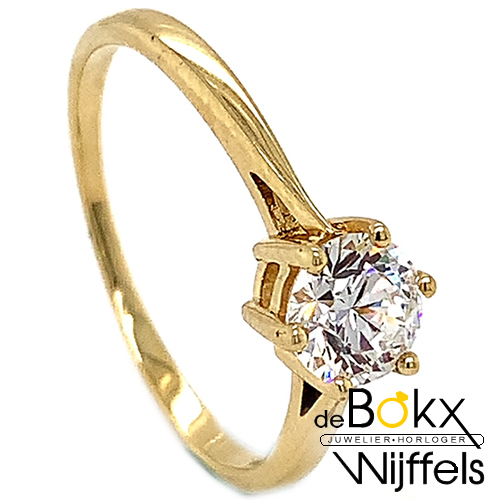 Damesringen geelgoud met zirkonia maat 59 - 54846 Damesringen geelgoud met zirkonia maat 59 - 54846