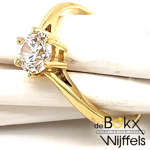 Damesringen geelgoud met zirkonia maat 59 - 54846 Damesringen geelgoud met zirkonia maat 59 - 54846