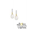 Geelgoud oorknoppen met parel hangers en zirkonia - 56129 Geelgoud oorknoppen met parel hangers en zirkonia - 56129