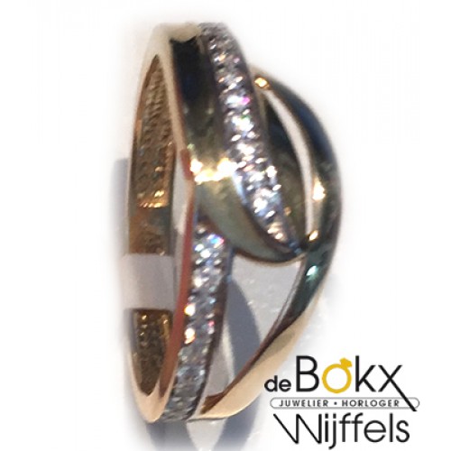 Geelgoud damesringen zirkonia maat 52 - 55719 Geelgoud damesringen zirkonia maat 52 - 55719