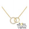 Geelgouden ketting met cirkels en diamanten. - 55723 Geelgouden ketting met cirkels en diamanten. - 55723