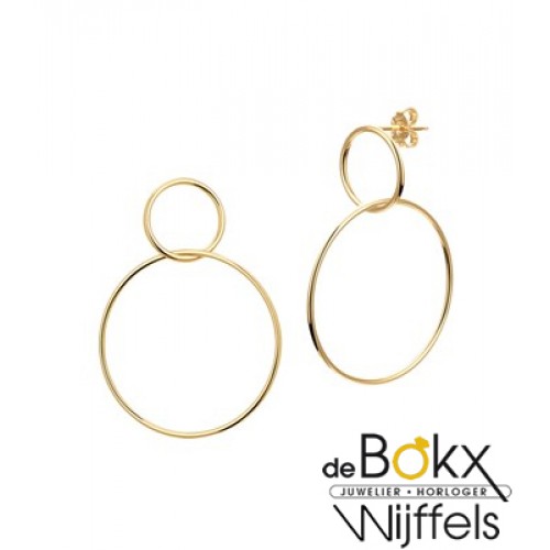 Geelgoud oorhangers cirkel lang - 55734 Geelgoud oorhangers cirkel lang - 55734