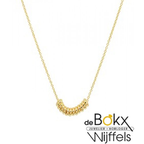 Geel gouden collier met ringetjes - 56695 Geel gouden collier met ringetjes - 56695