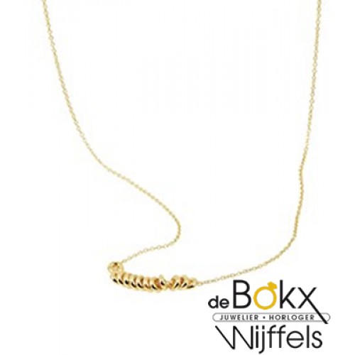 Geel gouden collier met ringetjes - 56695 Geel gouden collier met ringetjes - 56695