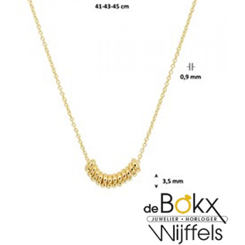 Geel gouden collier met ringetjes - 56695 Geel gouden collier met ringetjes - 56695