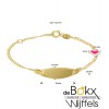 Geelgoud graveer armband met roze hardje 11 - 13cm - 56908 Geelgoud graveer armband met roze hardje 11 - 13cm - 56908