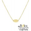 Geel gouden ketting met ovaal plaatje - 56812 Geel gouden ketting met ovaal plaatje - 56812